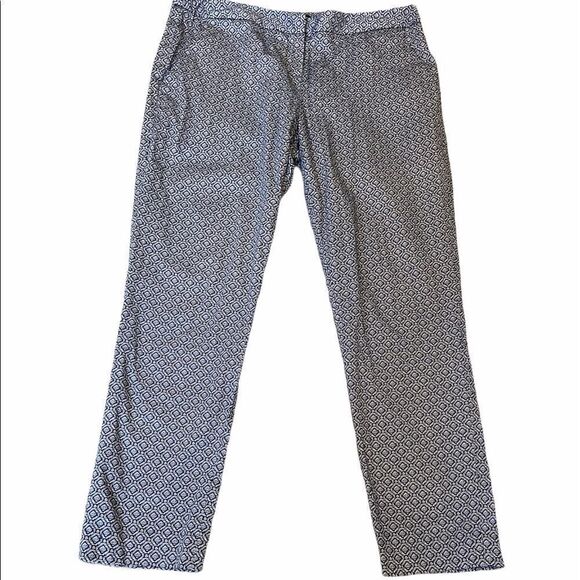 AMANDA&CHELSEA Blue Printed Cropped Trouser Pant 8 - Picture 1 of 9